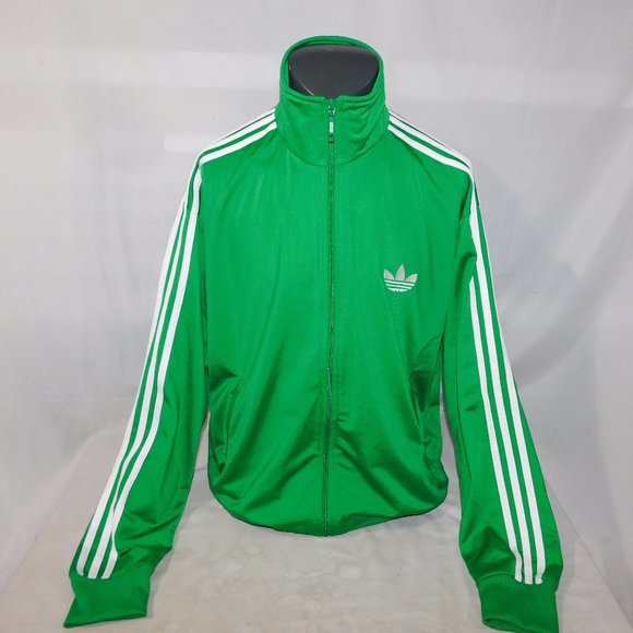 adidas Other - Adidas Men's XL Green 3 stripe white  Firebird Track Jacket Trefoil